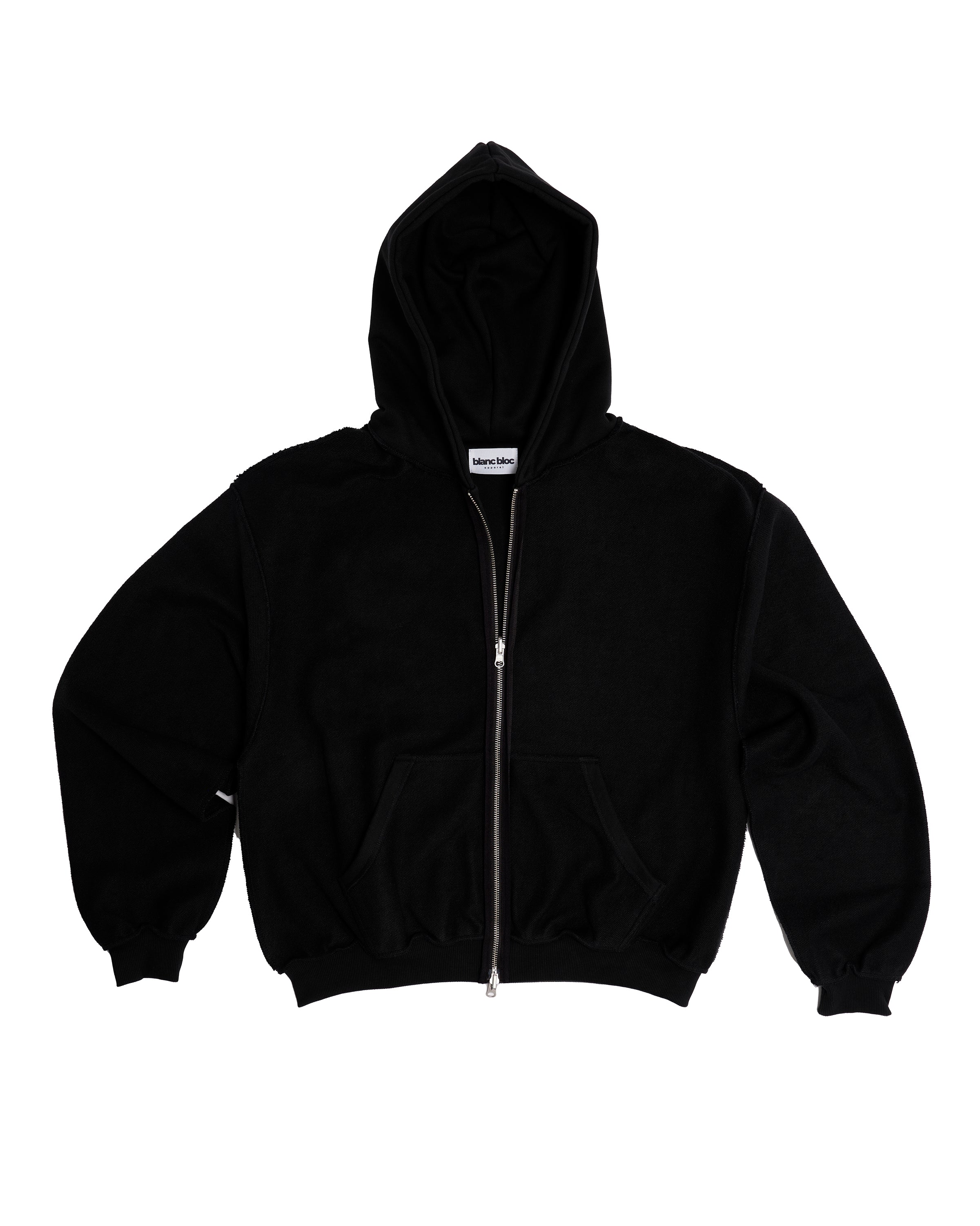 Ultra Heavy Reversible Oversized Zipped Hoodie – Blanc Bloc